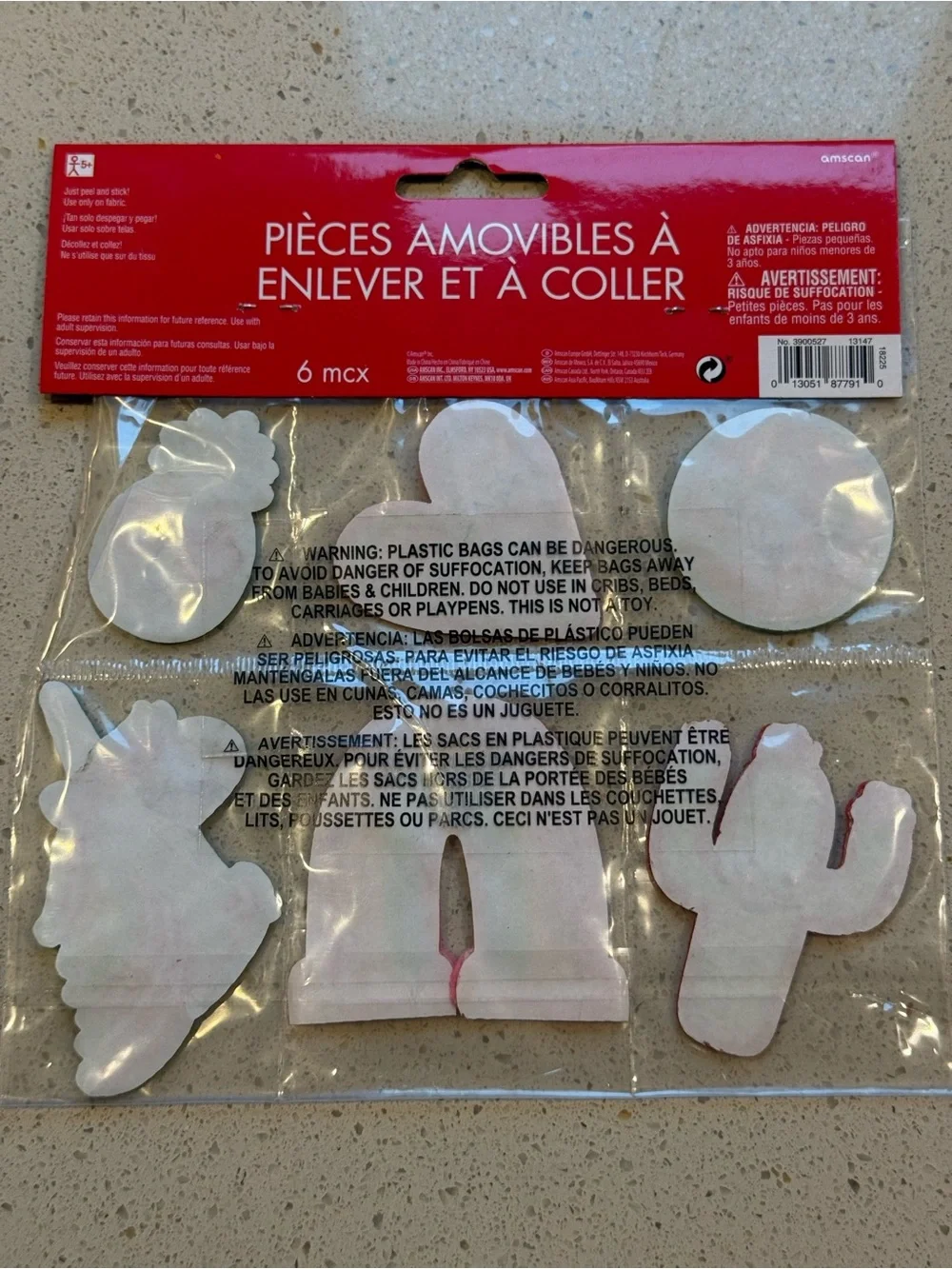 Amscan Multicolor Rainbow, Unicorn & Fun Peel-and-Stick Patches - 6 Pack